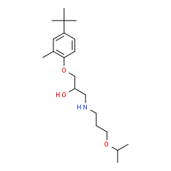 ChemSpider 2D Image | 1-[(3-Isopropoxypropyl)amino]-3-[2-methyl-4-(2-methyl-2-propanyl)phenoxy]-2-propanol | C20H35NO3