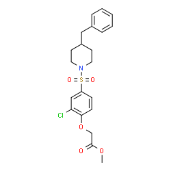ChemSpider 2D Image | Methyl {4-[(4-benzyl-1-piperidinyl)sulfonyl]-2-chlorophenoxy}acetate | C21H24ClNO5S