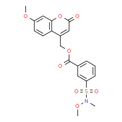 ChemSpider 2D Image | (7-Methoxy-2-oxo-2H-chromen-4-yl)methyl 3-[methoxy(methyl)sulfamoyl]benzoate | C20H19NO8S