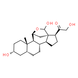 ChemSpider 2D Image | (3alpha,5beta,11beta)-3,18,21-Trihydroxy-11,18-epoxypregnan-20-one | C21H32O5