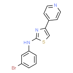 ChemSpider 2D Image | N-(3-Bromophenyl)-4-(4-pyridinyl)-1,3-thiazol-2-amine | C14H10BrN3S