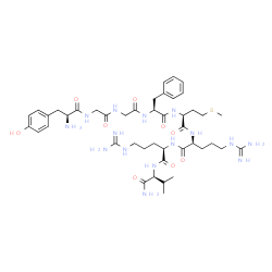 ChemSpider 2D Image | L-Tyrosylglycylglycyl-L-phenylalanyl-L-methionyl-L-arginyl-D-arginyl-L-valinamide | C44H69N15O9S