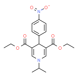 ChemSpider 2D Image | Diethyl 1-isopropyl-4-(4-nitrophenyl)-1,4-dihydro-3,5-pyridinedicarboxylate | C20H24N2O6