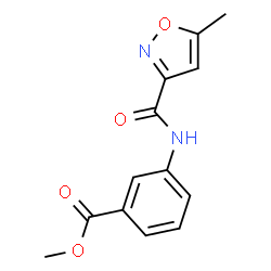 ChemSpider 2D Image | Methyl 3-{[(5-methyl-1,2-oxazol-3-yl)carbonyl]amino}benzoate | C13H12N2O4