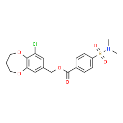 ChemSpider 2D Image | (9-Chloro-3,4-dihydro-2H-1,5-benzodioxepin-7-yl)methyl 4-(dimethylsulfamoyl)benzoate | C19H20ClNO6S