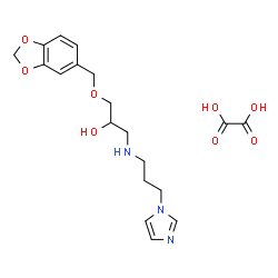 ChemSpider 2D Image | 1-(1,3-Benzodioxol-5-ylmethoxy)-3-{[3-(1H-imidazol-1-yl)propyl]amino}-2-propanol ethanedioate (1:1) | C19H25N3O8