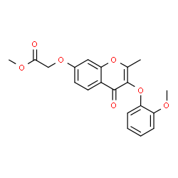 ChemSpider 2D Image | Methyl {[3-(2-methoxyphenoxy)-2-methyl-4-oxo-4H-chromen-7-yl]oxy}acetate | C20H18O7