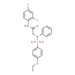ChemSpider 2D Image | N-(2,4-Difluorophenyl)-N~2~-[(4-ethoxyphenyl)sulfonyl]-N~2~-phenylglycinamide | C22H20F2N2O4S