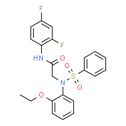 ChemSpider 2D Image | N-(2,4-Difluorophenyl)-N~2~-(2-ethoxyphenyl)-N~2~-(phenylsulfonyl)glycinamide | C22H20F2N2O4S