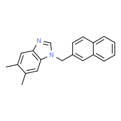 ChemSpider 2D Image | 5,6-Dimethyl-1-(2-naphthylmethyl)-1H-benzimidazole | C20H18N2