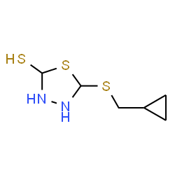 ChemSpider 2D Image | 5-[(Cyclopropylmethyl)sulfanyl]-1,3,4-thiadiazolidine-2-thiol | C6H12N2S3