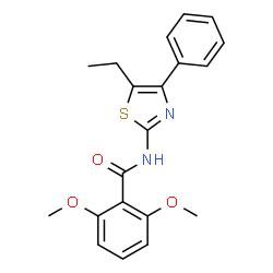 ChemSpider 2D Image | N-(5-Ethyl-4-phenyl-1,3-thiazol-2-yl)-2,6-dimethoxybenzamide | C20H20N2O3S