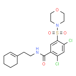 ChemSpider 2D Image | 2,4-Dichloro-N-[2-(1-cyclohexen-1-yl)ethyl]-5-(4-morpholinylsulfonyl)benzamide | C19H24Cl2N2O4S