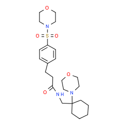 ChemSpider 2D Image | N-{[1-(4-Morpholinyl)cyclohexyl]methyl}-3-[4-(4-morpholinylsulfonyl)phenyl]propanamide | C24H37N3O5S