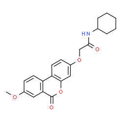 ChemSpider 2D Image | N-Cyclohexyl-2-[(8-methoxy-6-oxo-6H-benzo[c]chromen-3-yl)oxy]acetamide | C22H23NO5
