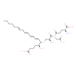 ChemSpider 2D Image | S-[(4S,6E,8E,10E,13E)-1-Carboxy-4-hydroxy-6,8,10,13-nonadecatetraen-5-yl]-L-cysteinyl-N-L-gamma-glutamylglycine | C30H47N3O9S