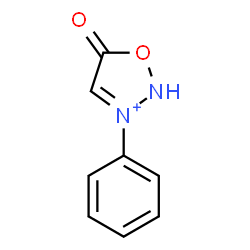 ChemSpider 2D Image | 5-Oxo-3-phenyl-2,5-dihydro-1,2,3-oxadiazol-3-ium | C8H7N2O2