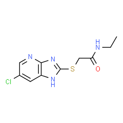 ChemSpider 2D Image | 2-[(6-Chloro-1H-imidazo[4,5-b]pyridin-2-yl)sulfanyl]-N-ethylacetamide | C10H11ClN4OS