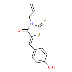 ChemSpider 2D Image | 3-Allyl-5-(4-hydroxy-benzylidene)-2-thioxo-thiazolidin-4-one | C13H11NO2S2
