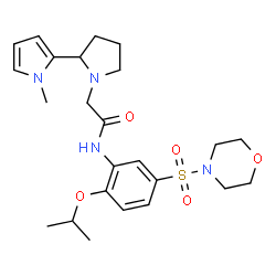 ChemSpider 2D Image | N-[2-Isopropoxy-5-(4-morpholinylsulfonyl)phenyl]-2-[2-(1-methyl-1H-pyrrol-2-yl)-1-pyrrolidinyl]acetamide | C24H34N4O5S