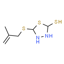 ChemSpider 2D Image | 5-[(2-Methyl-2-propen-1-yl)sulfanyl]-1,3,4-thiadiazolidine-2-thiol | C6H12N2S3