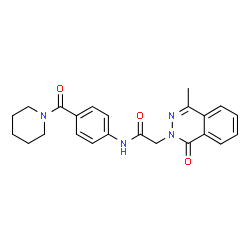 ChemSpider 2D Image | 2-(4-Methyl-1-oxo-2(1H)-phthalazinyl)-N-[4-(1-piperidinylcarbonyl)phenyl]acetamide | C23H24N4O3