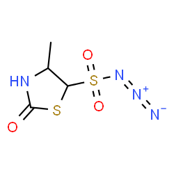 ChemSpider 2D Image | 4-Methyl-2-oxo-1,3-thiazolidine-5-sulfonyl azide | C4H6N4O3S2