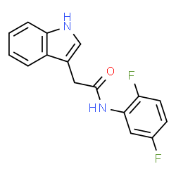 ChemSpider 2D Image | N-(2,5-Difluorophenyl)-2-(1H-indol-3-yl)acetamide | C16H12F2N2O
