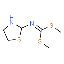 ChemSpider 2D Image | Dimethyl 1,3-thiazolidin-2-ylcarbonodithioimidate | C6H12N2S3
