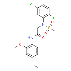 ChemSpider 2D Image | N~2~-(2,5-Dichlorophenyl)-N-(2,4-dimethoxyphenyl)-N~2~-(methylsulfonyl)glycinamide | C17H18Cl2N2O5S