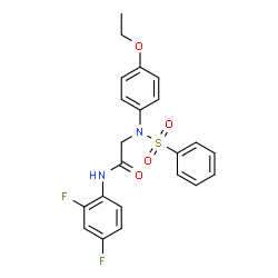 ChemSpider 2D Image | N-(2,4-Difluorophenyl)-N~2~-(4-ethoxyphenyl)-N~2~-(phenylsulfonyl)glycinamide | C22H20F2N2O4S