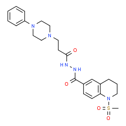 ChemSpider 2D Image | 1-(Methylsulfonyl)-N'-[3-(4-phenyl-1-piperazinyl)propanoyl]-1,2,3,4-tetrahydro-6-quinolinecarbohydrazide | C24H31N5O4S