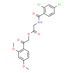 ChemSpider 2D Image | 2-(2,4-Dimethoxyphenyl)-2-oxoethyl N-(2,4-dichlorobenzoyl)glycinate | C19H17Cl2NO6