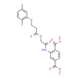 ChemSpider 2D Image | Dimethyl 2-[({[3-(2,5-dimethylphenoxy)propanoyl]oxy}acetyl)amino]terephthalate | C23H25NO8