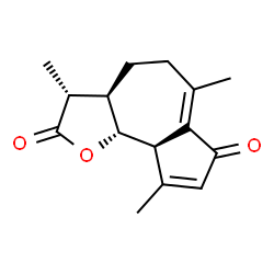 ChemSpider 2D Image | (3R,3aR,9aR,9bR)-3,6,9-Trimethyl-3,3a,4,5,9a,9b-hexahydroazuleno[4,5-b]furan-2,7-dione | C15H18O3
