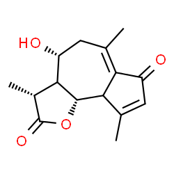ChemSpider 2D Image | (3R,4R,9bS)-4-Hydroxy-3,6,9-trimethyl-3,3a,4,5,9a,9b-hexahydroazuleno[4,5-b]furan-2,7-dione | C15H18O4