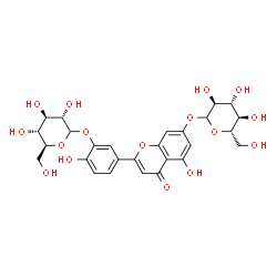 ChemSpider 2D Image | 5-[7-(L-Glucopyranosyloxy)-5-hydroxy-4-oxo-4H-chromen-2-yl]-2-hydroxyphenyl L-glucopyranoside | C27H30O16