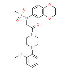 ChemSpider 2D Image | N-(2,3-Dihydro-1,4-benzodioxin-6-yl)-N-{2-[4-(2-methoxyphenyl)-1-piperazinyl]-2-oxoethyl}methanesulfonamide | C22H27N3O6S