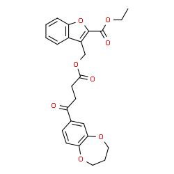 ChemSpider 2D Image | Ethyl 3-({[4-(3,4-dihydro-2H-1,5-benzodioxepin-7-yl)-4-oxobutanoyl]oxy}methyl)-1-benzofuran-2-carboxylate | C25H24O8