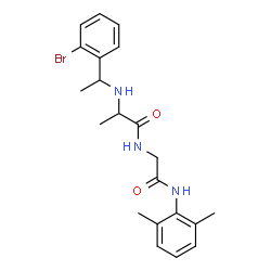 ChemSpider 2D Image | N-[1-(2-Bromophenyl)ethyl]alanyl-N-(2,6-dimethylphenyl)glycinamide | C21H26BrN3O2