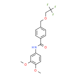 ChemSpider 2D Image | N-(3,4-Dimethoxyphenyl)-4-[(2,2,2-trifluoroethoxy)methyl]benzamide | C18H18F3NO4