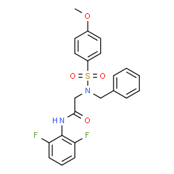 ChemSpider 2D Image | N~2~-Benzyl-N-(2,6-difluorophenyl)-N~2~-[(4-methoxyphenyl)sulfonyl]glycinamide | C22H20F2N2O4S