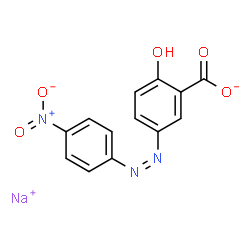ChemSpider 2D Image | Sodium 2-hydroxy-5-[(Z)-(4-nitrophenyl)diazenyl]benzoate | C13H8N3NaO5
