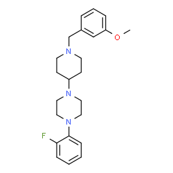 ChemSpider 2D Image | 1-(2-Fluorophenyl)-4-[1-(3-methoxybenzyl)-4-piperidinyl]piperazine | C23H30FN3O