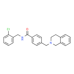 ChemSpider 2D Image | N-(2-Chlorobenzyl)-4-(3,4-dihydro-2(1H)-isoquinolinylmethyl)benzamide | C24H23ClN2O