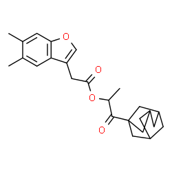 ChemSpider 2D Image | 1-(Adamantan-1-yl)-1-oxo-2-propanyl (5,6-dimethyl-1-benzofuran-3-yl)acetate | C25H30O4