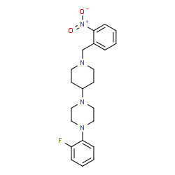 ChemSpider 2D Image | 1-(2-Fluorophenyl)-4-[1-(2-nitrobenzyl)-4-piperidinyl]piperazine | C22H27FN4O2
