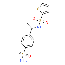 ChemSpider 2D Image | N-[1-(4-Sulfamoylphenyl)ethyl]-2-thiophenesulfonamide | C12H14N2O4S3