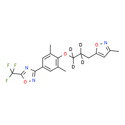 ChemSpider 2D Image | 3-(3,5-Dimethyl-4-{[3-(3-methyl-1,2-oxazol-5-yl)(1,1,2,2-~2~H_4_)propyl]oxy}phenyl)-5-(trifluoromethyl)-1,2,4-oxadiazole | C18H14D4F3N3O3
