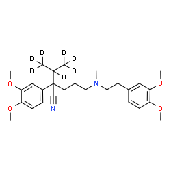 ChemSpider 2D Image | 2-(3,4-Dimethoxyphenyl)-5-{[2-(3,4-dimethoxyphenyl)ethyl](methyl)amino}-2-[(~2~H_7_)-2-propanyl]pentanenitrile | C27H31D7N2O4